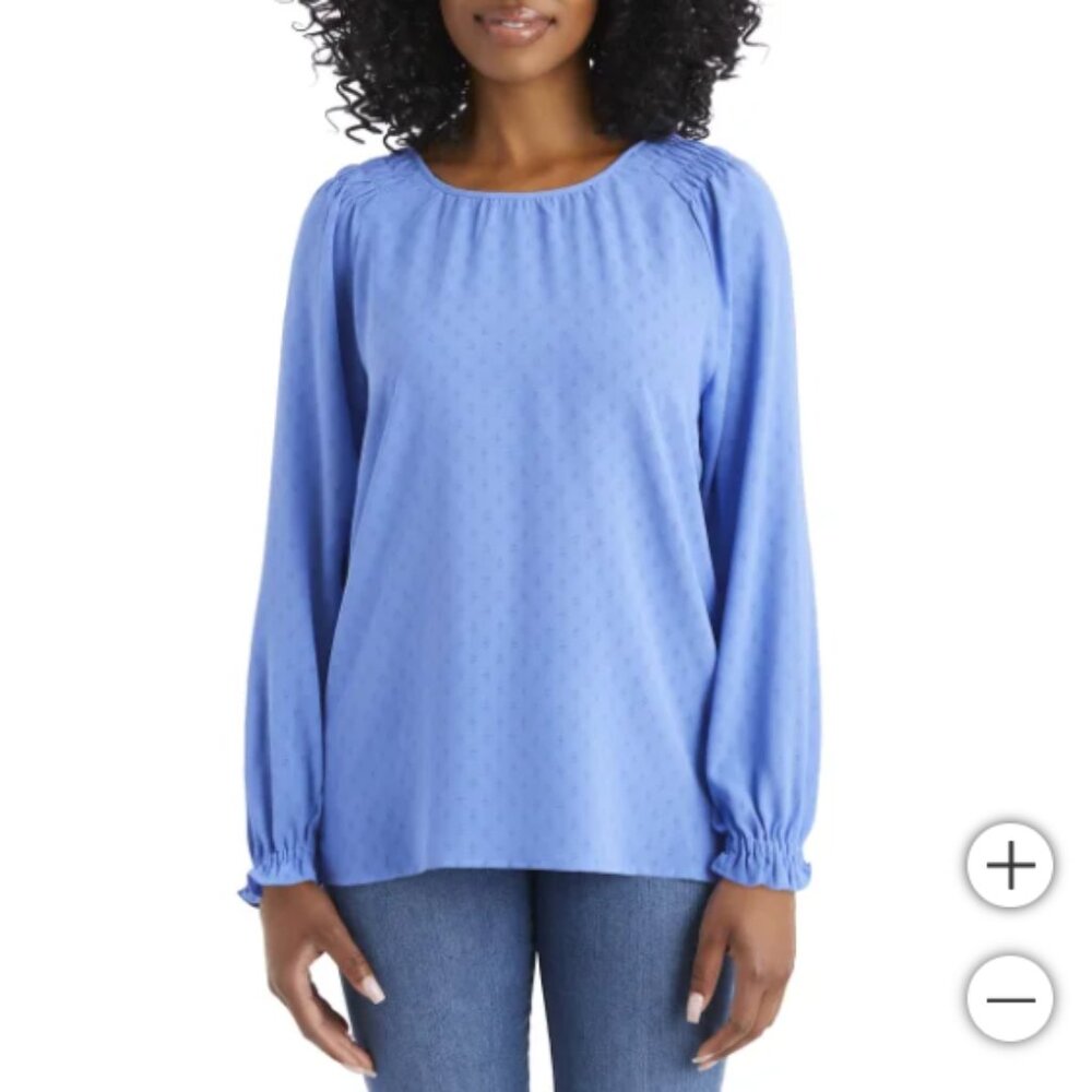 Jessica Simpson Women's Textured Blouse Blue Size S